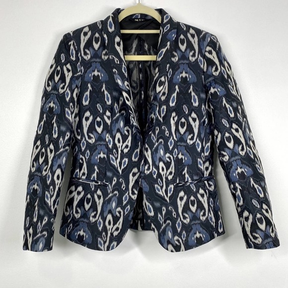 RAG & BONE Ikat blue silver Pretty Little Liars peacock blazer jacket - Picture 4 of 12